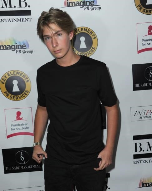 Sawyer Sharbino attends Skate Into Summer To Benefit The St. Jude Children's Research Hospital held at Moonlight Rollerway on June 8, 2021 in...