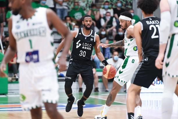 Norris COLE of Lyon ASVEL during the Jeep Elite match between Nanterre 92 and ASVEL at Palais des Sports Maurice Thorez on June 9, 2021 in Nanterre,...