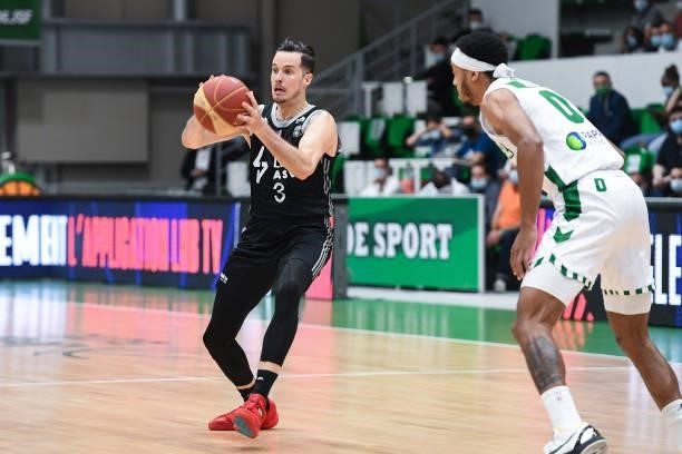 Thomas HEURTEL of Lyon ASVEL during the Jeep Elite match between Nanterre 92 and ASVEL at Palais des Sports Maurice Thorez on June 9, 2021 in...