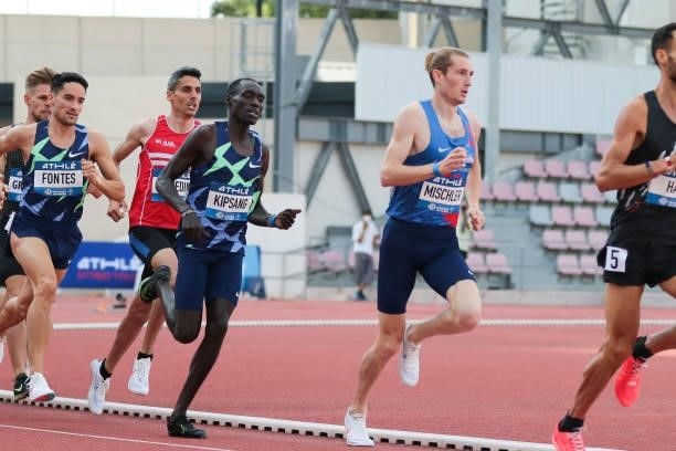 Azeddine Habz of France and Baptiste Mischler of France - 1500 m - olypical minima during the Meeting Marseille on June 9, 2021 in Marseille, France.