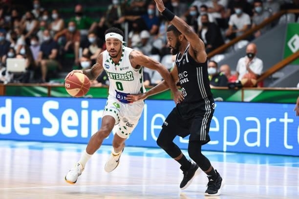 Marcquise REED of Nanterre 92 during the Jeep Elite match between Nanterre 92 and ASVEL at Palais des Sports Maurice Thorez on June 9, 2021 in...