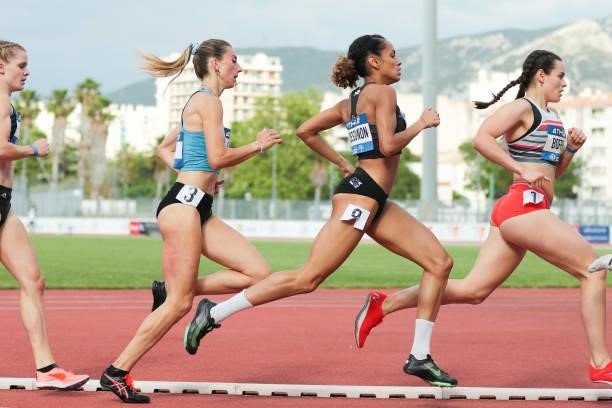 Charlotte PIZZO of France and Lena KANDISSOUNON of France - 800 m during the Meeting Marseille on June 9, 2021 in Marseille, France.