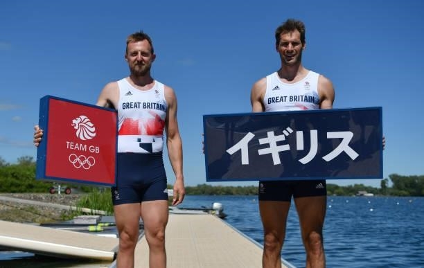 Mens double sculls, John Collins and Graeme Thomas of Great Britain pose for a photo to mark the official announcement of the rowing team selected to...