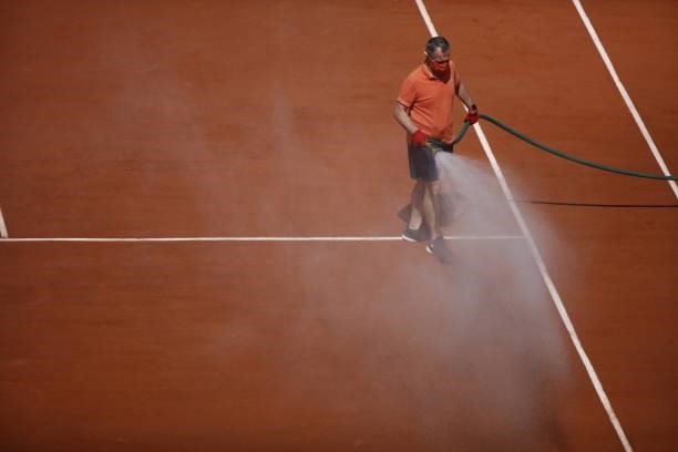 Atmosphere during their men's singles quarter-final tennis match on Day 11 of The Roland Garros 2021 French Open tennis tournament in Paris, France...