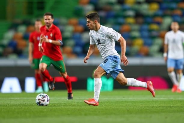 Manor Solomon of Israel and FC Shakhtar Donetsk during the international friendly match between Portugal and Israel at Estadio Jose Alvalade on June...