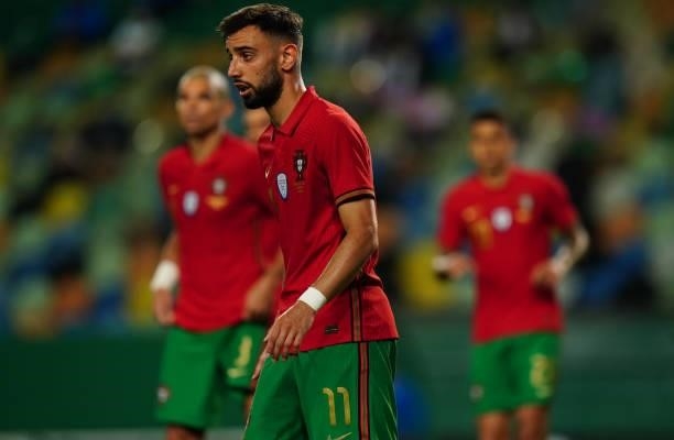 Bruno Fernandes of Portugal and Manchester United during the International Friendly match between Portugal and Israel at Estadio Jose Alvalade on...