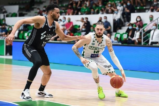 Isaia CORDINIER of Nanterre 92 during the Jeep Elite match between Nanterre 92 and ASVEL at Palais des Sports Maurice Thorez on June 9, 2021 in...