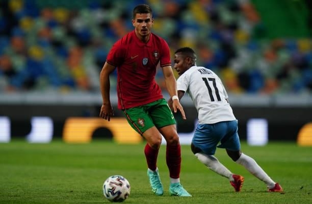 Andre Silva of Portugal and Eintracht Frankfurt in action during the International Friendly match between Portugal and Israel at Estadio Jose...
