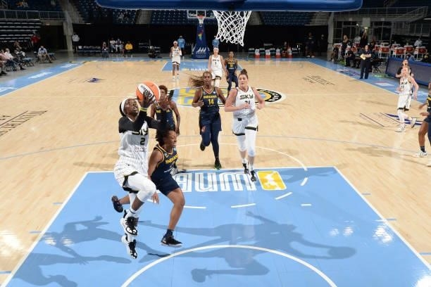Kahleah Cooper of the Chicago Sky shoots the ball against the Indiana Fever on June 9, 2021 at the Wintrust Arena in Chicago, Illinois. NOTE TO USER:...