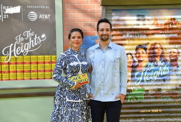 Actor-playwright Lin-Manuel Miranda and his wife Vanessa Nadal attend the opening night premiere of "In The Heights
