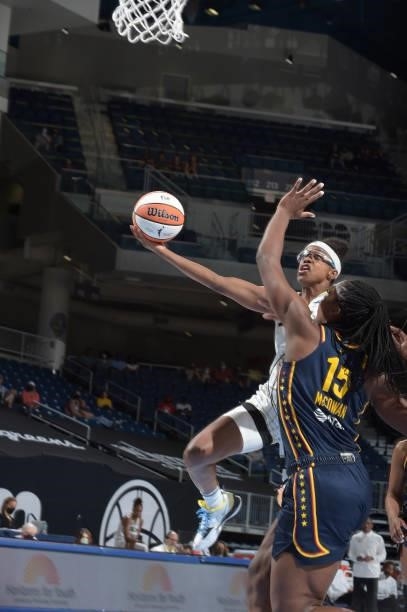 Diamond DeShields of the Chicago Sky shoots the ball against the Indiana Fever on June 9, 2021 at the Wintrust Arena in Chicago, Illinois. NOTE TO...