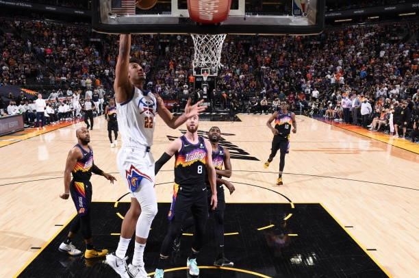 Zeke Nnaji of the Denver Nuggets shoots the ball against the Phoenix Suns during Round 2, Game 2 of the NBA Playoffs on June 9, 2021 at Phoenix Suns...