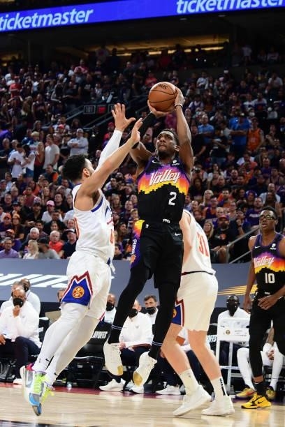Langston Galloway of the Phoenix Suns shoots the ball against the Denver Nuggets during Round 2, Game 2 of the 2021 NBA Playoffs on June 9, 2021 at...