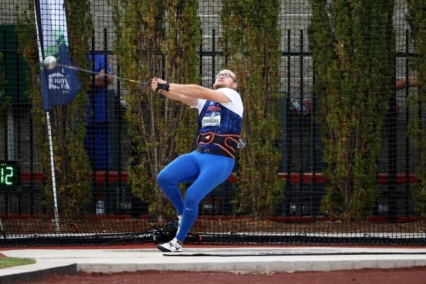 Thomas Mardal of the Florida Gators competes in the hammer throw during the Division I Men's and Women's Outdoor Track & Field Championships held at...