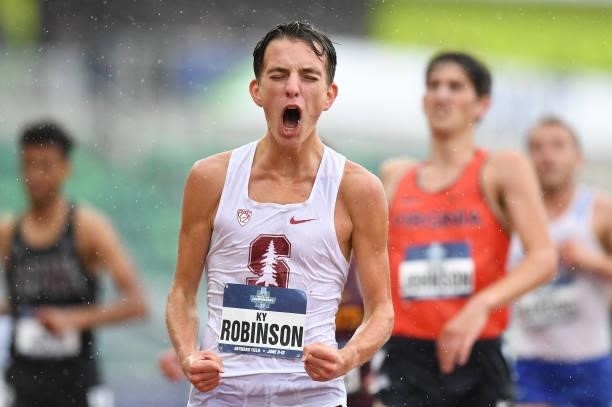 Ky Robinson of the Stanford University Cardinal competes in the 3000 meter steeplechase during the Division I Men's and Women's Outdoor Track & Field...