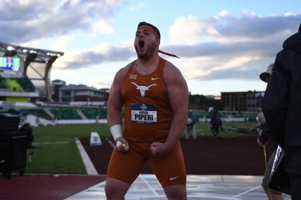 Adrian Piperi of the University of Texas Longhorns competes in the shot put during the Division I Men's and Women's Outdoor Track & Field...