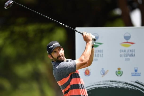 Allen John of Germany tees off on the first hole during Day One of the Challenge de Cadiz at Iberostar Real Club de Golf Novo Sancti Petri on June...