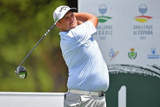 Ritchie of South Africa tees off on the first hole during Day One of the Challenge de Cadiz at Iberostar Real Club de Golf Novo Sancti Petri on June...