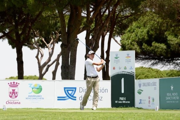 Alfredo Garcia-Heredia of Spain tees off on the first hole during Day One of the Challenge de Cadiz at Iberostar Real Club de Golf Novo Sancti Petri...
