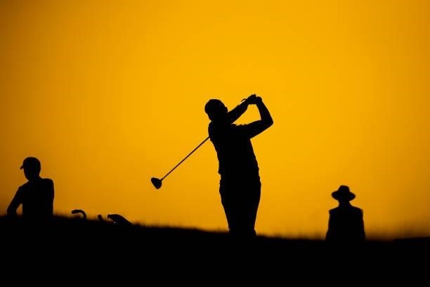 Alfie Plant of England tees off on the sixteenth hole during Day One of the Challenge de Cadiz at Iberostar Real Club de Golf Novo Sancti Petri on...