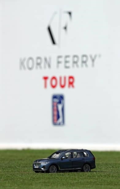 Car tee marker sits on the 10th tee during the first round of the BMW Charity Pro-Am presented by Synnex Corporation at the Thornblade Club on June...