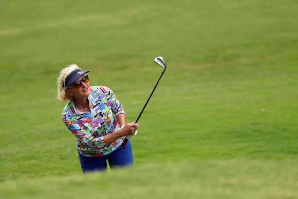 Ann Liguori plays a shot on the 12th hole during the first round of the BMW Charity Pro-Am presented by Synnex Corporation at the Thornblade Club on...