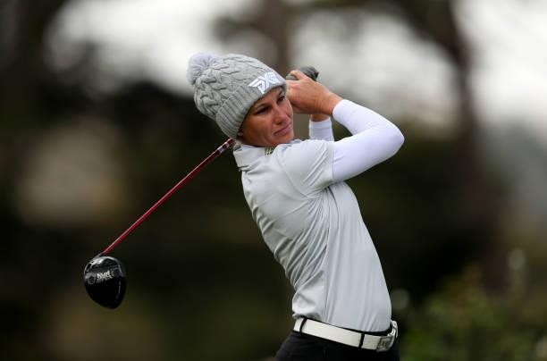 Ryann O'Toole of the United States hits on the 6th hole during the first round of the LPGA Mediheal Championship at Lake Merced Golf Club on June 10,...
