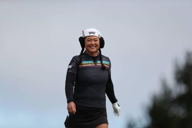 Christina Kim of the United States walks up the 11th hole during the first round of the LPGA Mediheal Championship at Lake Merced Golf Club on June...