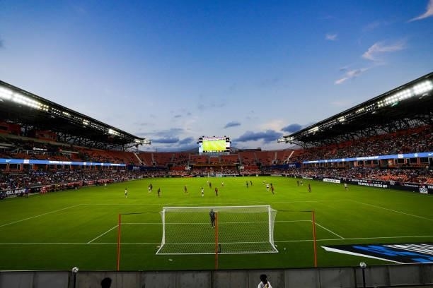 General view during the first half of the 2021 WNT Summer Series friendly between the United States and Portugal at BBVA Stadium on June 10, 2021 in...