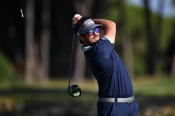 Samuel Del Val of Spain tees off on the second hole during Day Two of the Challenge de Cadiz at Iberostar Real Club de Golf Novo Sancti Petri on June...