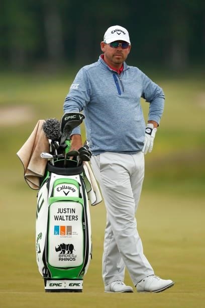 Justin Walters of South Africa waits on the 12th hole during the second round of The Scandinavian Mixed Hosted by Henrik and Annika at Vallda Golf &...