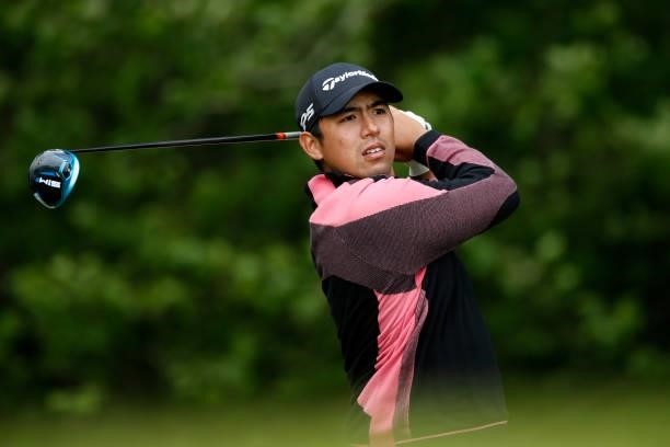 Gavin Green of Malaysia tees off on the 13th hole during the second round of The Scandinavian Mixed Hosted by Henrik and Annika at Vallda Golf &...