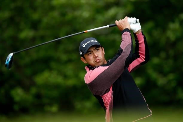 Gavin Green of Malaysia tees off on the 13th hole during the second round of The Scandinavian Mixed Hosted by Henrik and Annika at Vallda Golf &...