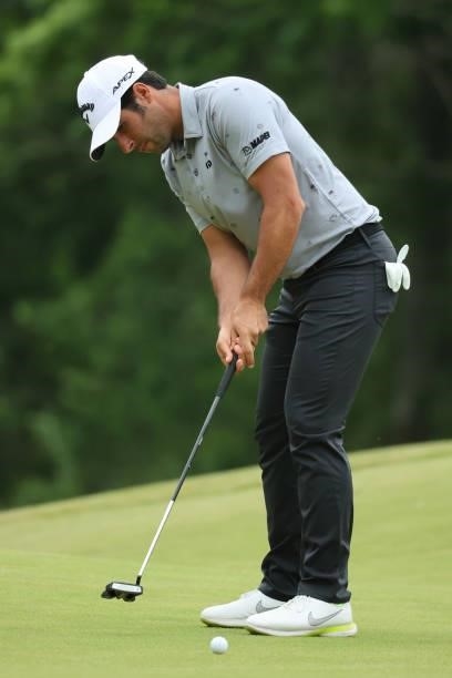Adrian Otaegui of Spain putts during the second round of The Scandinavian Mixed Hosted by Henrik and Annika at Vallda Golf & Country Club on June 11,...