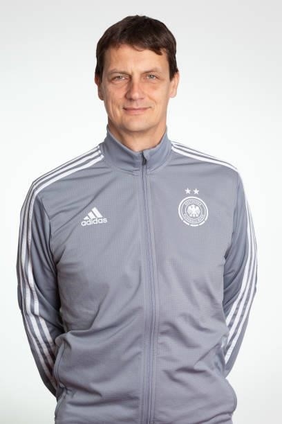 Ulf Sobeck poses during the photo session of DFB U15-Junior Girls at Sportschule Bitburg on June 11, 2021 in Bitburg, Germany.