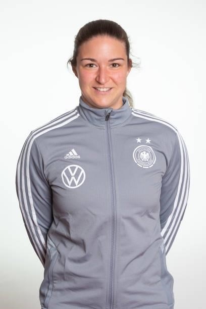 Fiona Rueckert poses during the photo session of DFB U15-Junior Girls at Sportschule Bitburg on June 11, 2021 in Bitburg, Germany.