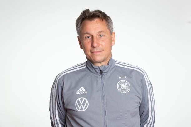 Torsten Thiele poses during the photo session of DFB U15-Junior Girls at Sportschule Bitburg on June 11, 2021 in Bitburg, Germany.
