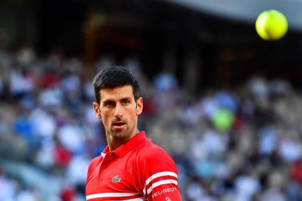 Novak DJOKOVIC of Serbia during the ninth round of Roland Garros at Roland Garros on June 11, 2021 in Paris, France.