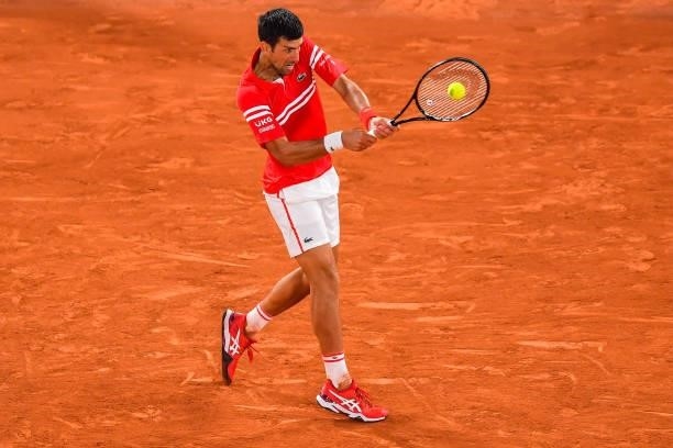 Novak DJOKOVIC of Serbia during the ninth round of Roland Garros at Roland Garros on June 11, 2021 in Paris, France.