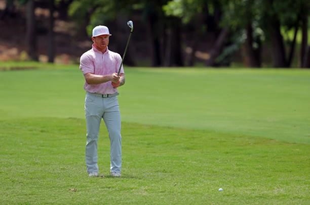 Canelo Alvarez lines up a shot on the 10th hole during the second round of the BMW Charity Pro-Am presented by Synnex Corporation at the Thornblade...