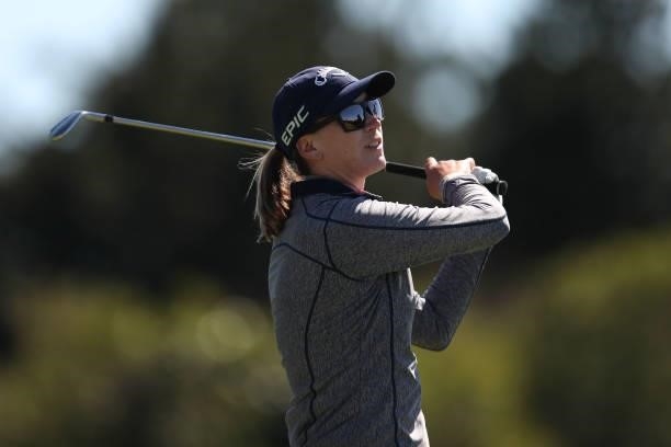 Jenny Coleman of the United States hits on the 13th hole during the second round of the LPGA Mediheal Championship at Lake Merced Golf Club on June...