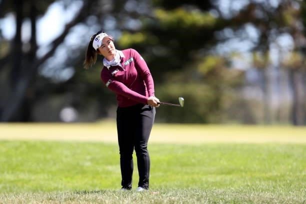Suh Oh of Australia hits a shot on the 11th hole during the second round of the LPGA Mediheal Championship at Lake Merced Golf Club on June 11, 2021...