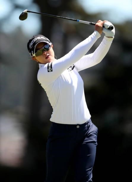 Sei Young Kim of South Korea hits a shot on the 7th hole during the second round of the LPGA Mediheal Championship at Lake Merced Golf Club on June...