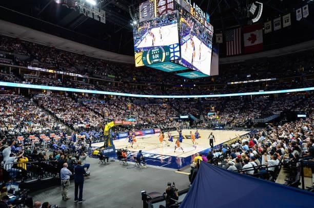 General view as the Denver Nuggets play the Phoenix Suns in Game Three of the Western Conference second-round playoff series at Ball Arena on June...