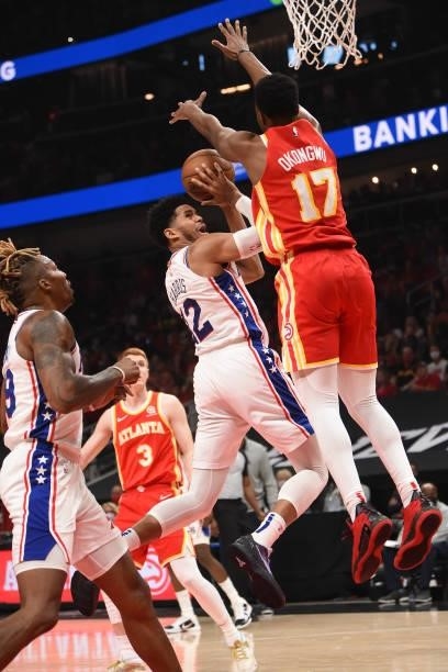 Tobias Harris of the Philadelphia 76ers shoots the ball against the Philadelphia 76ers during Round 2, Game 3 of the Eastern Conference Playoffs on...