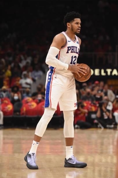 Tobias Harris of the Philadelphia 76ers handles the ball against the Philadelphia 76ers during Round 2, Game 3 of the Eastern Conference Playoffs on...