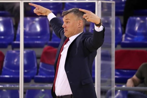 Sarunas Jasikevicius during the match between FC Barcelona and Lenovo Tenerife, corresponding to the 3rd match of semifinal the play off of the Liga...