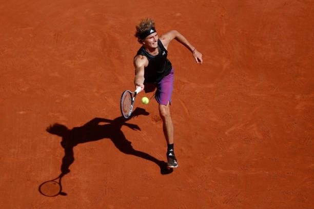 Alexander Sascha Zverev of Germany during day 13 of Roland-Garros 2021, French Open 2021, a Grand Slam tennis tournament on June 11, 2021 at...