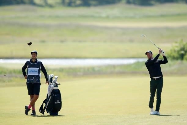 Will Besseling of the Netherlands hits his second shot on the 7th hole during the third round of The Scandinavian Mixed Hosted by Henrik and Annika...