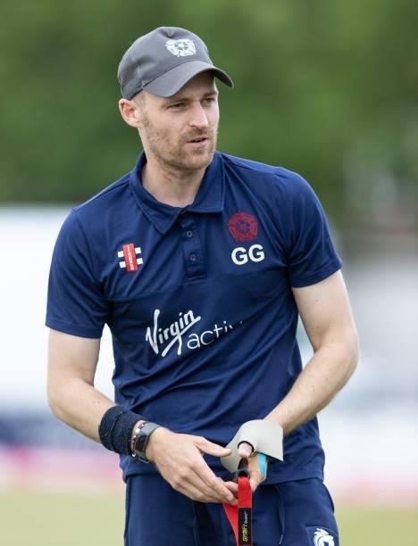 Graeme White of Northamptonshire Steelbacks warming up before the start of play during the Vitality T20 Blast match between Northamptonshire...